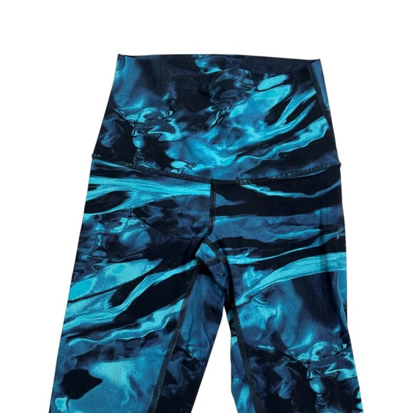 Lululemon Wunder Under Leggings Blue Marble Print U60416 Size 4 - Picture 3 of 6